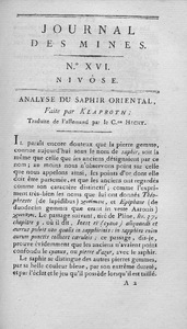 Analyse du saphir oriental